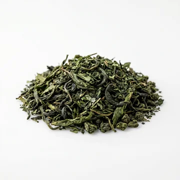 Green tea leaves